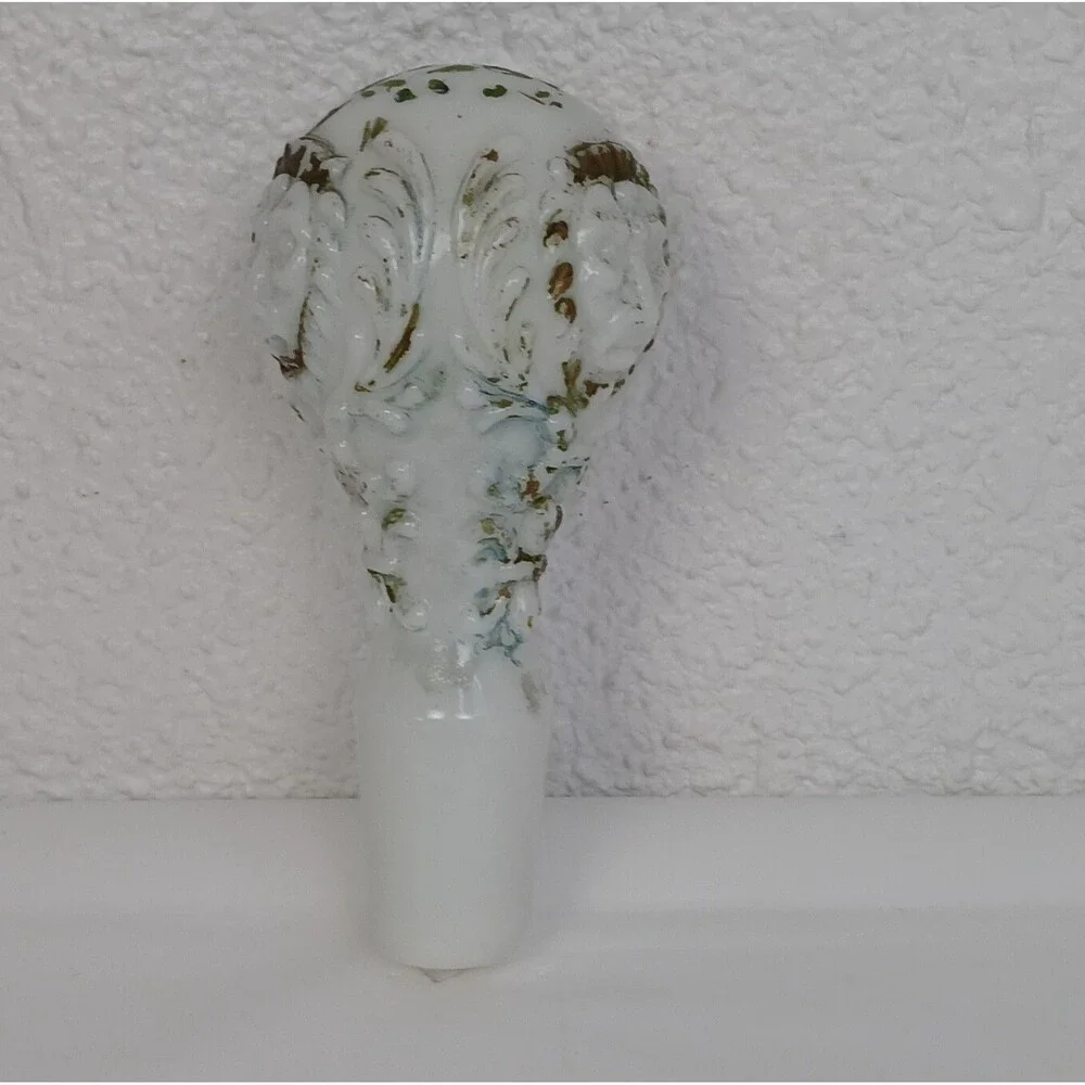 Antique Victorian Milk Glass Decanter Monkey Face Stopper Plug Replacement